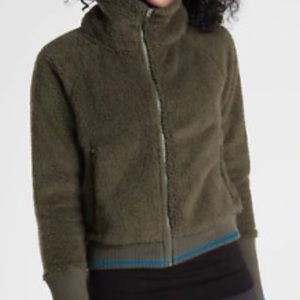 Athleta tugga Sherpa jacket medium olive